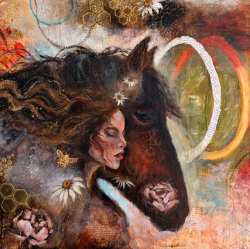 "True North" Original Mixed Media Painting 24x24 Canvas