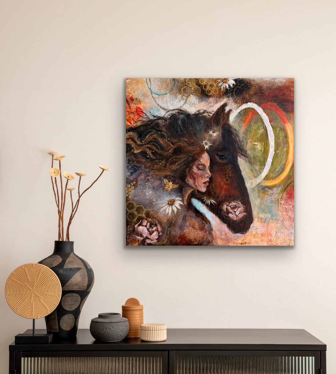 "True North" Original Mixed Media Painting 24x24 Canvas