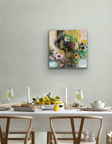 "Divinity's Garden" Hand Embellished Canvas Print Signed