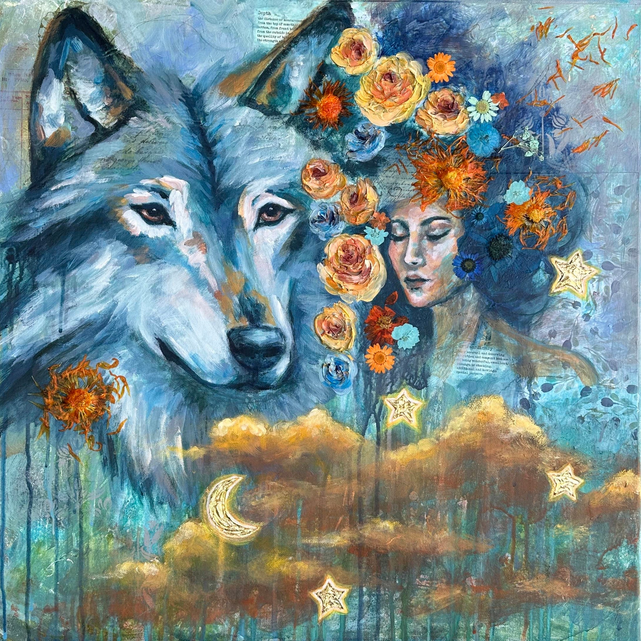 "Sanguine" Original Mixed Media Painting 24x24 On Canvas