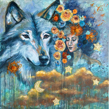 "Sanguine" Original Mixed Media Painting 24x24 On Canvas