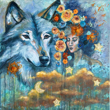 "Sanguine" Hand Embellished Canvas Print Signed