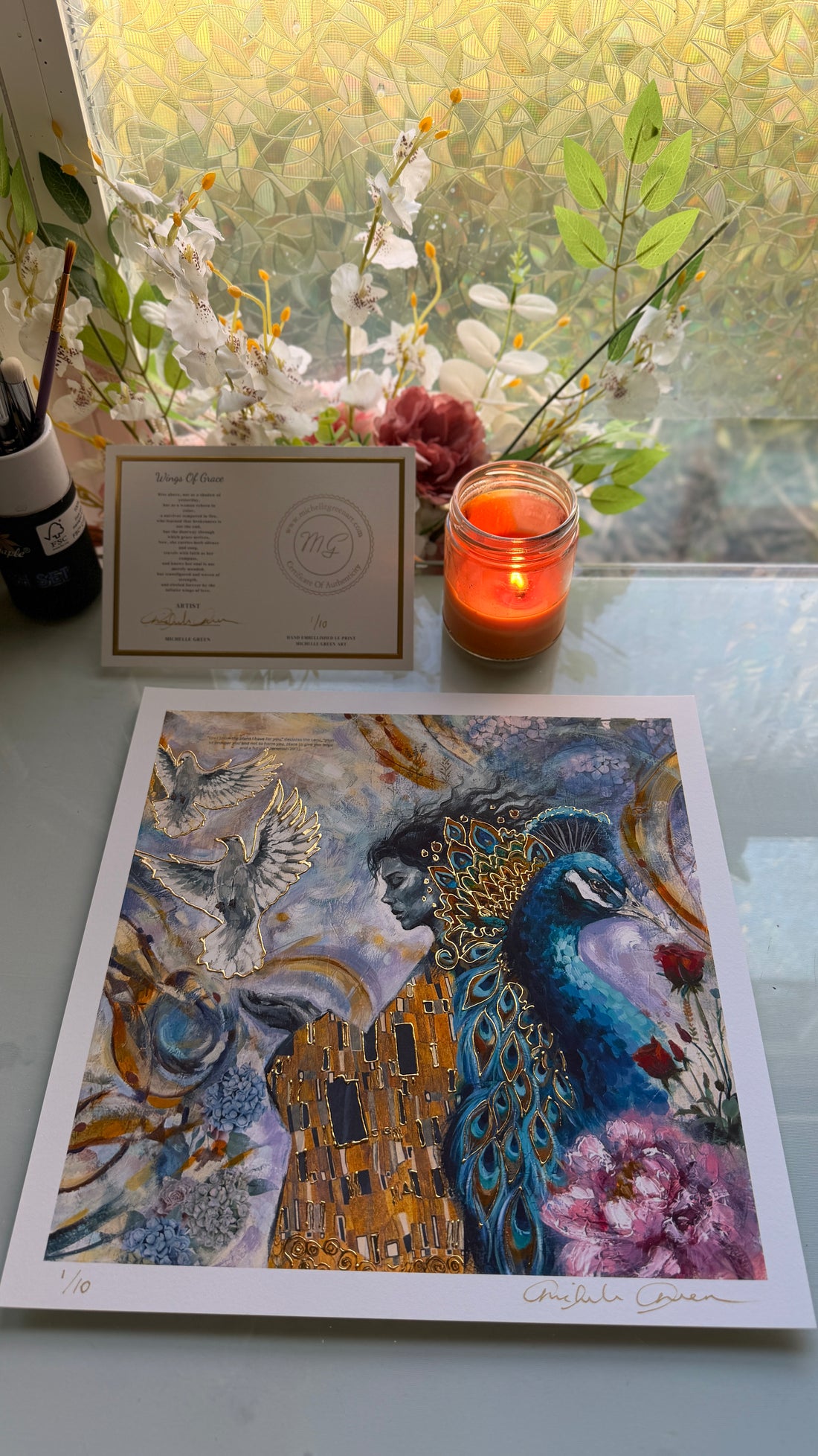 "Wings Of Grace" Limited Edition Hand Embellished Print 12x12