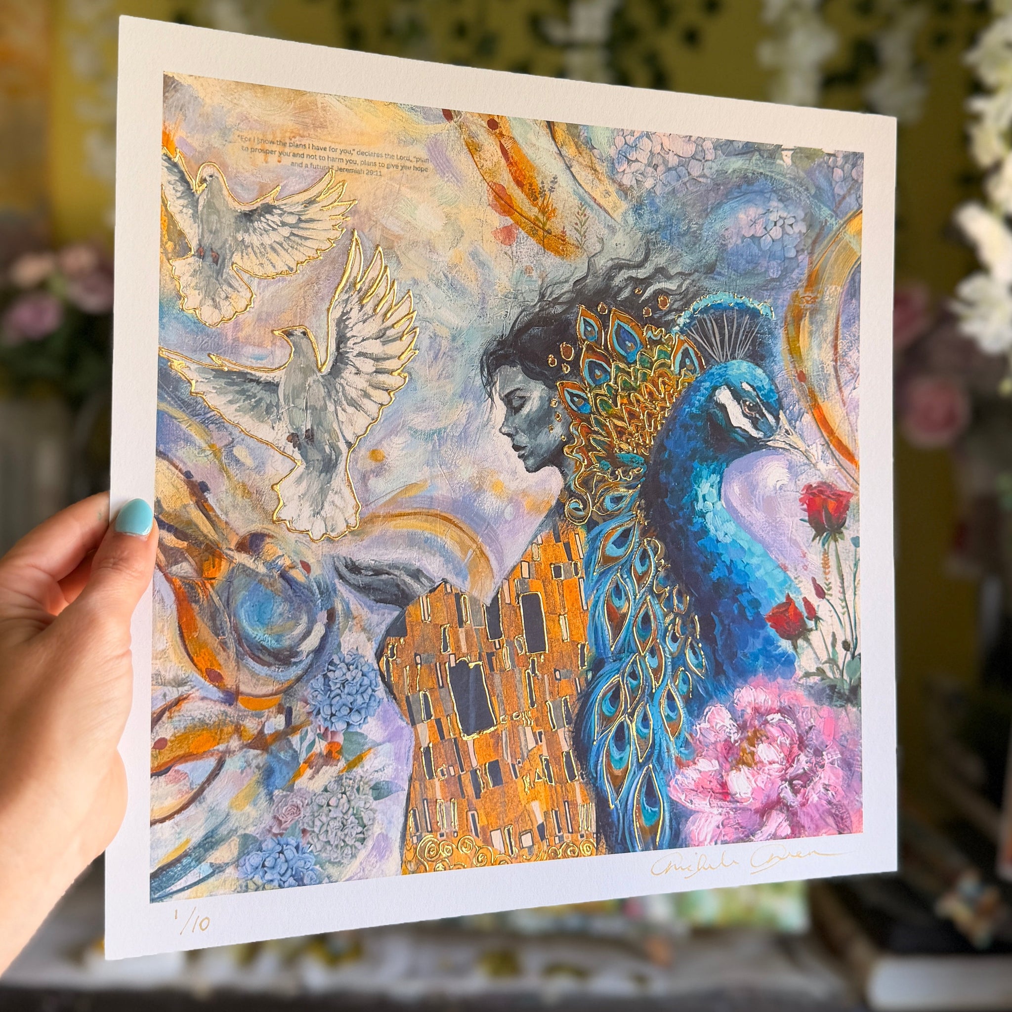 "Wings Of Grace" Limited Edition Hand Embellished Print 12x12