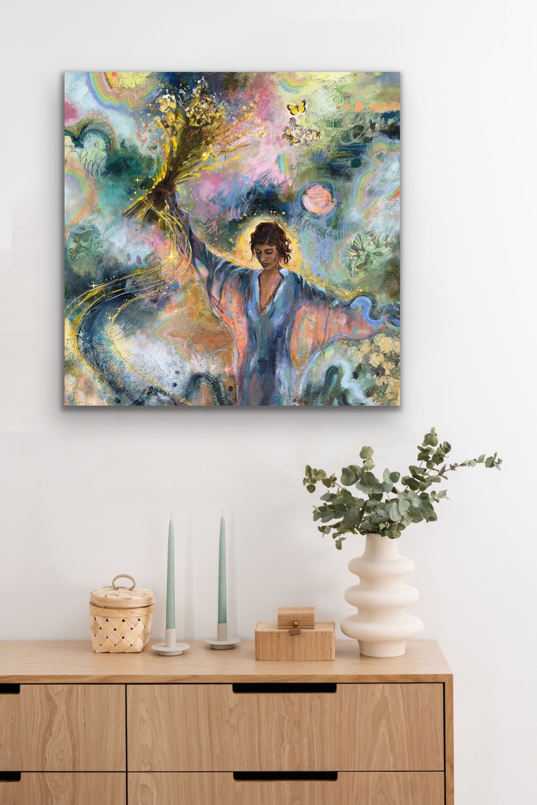 "Secret Wonders" Original Mixed Media Painting on 30x30 Canvas