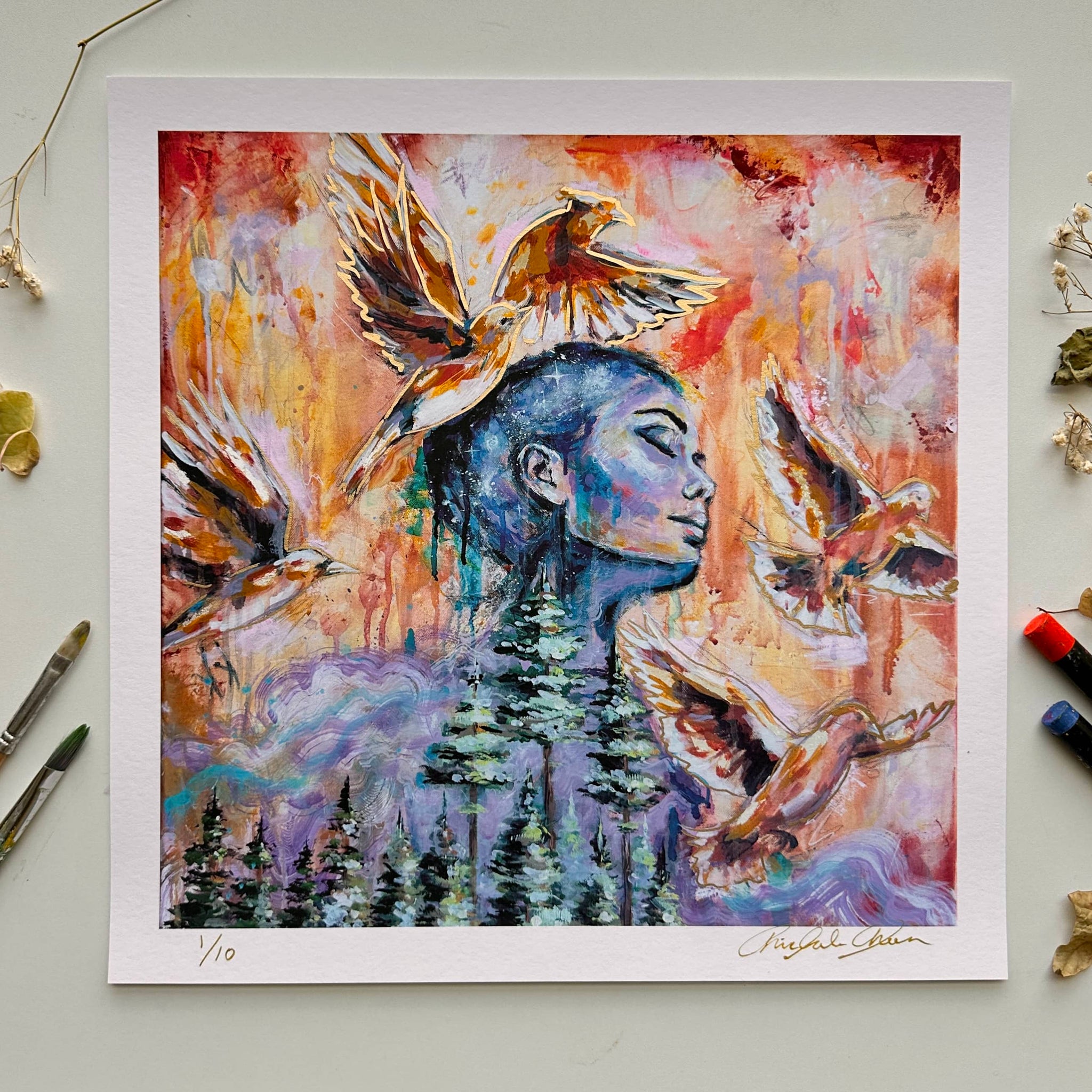 "Indigo Forest" Fine Art Print 12x12