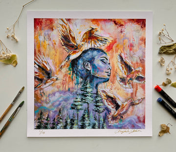 "Indigo Forest" Fine Art Print 12x12