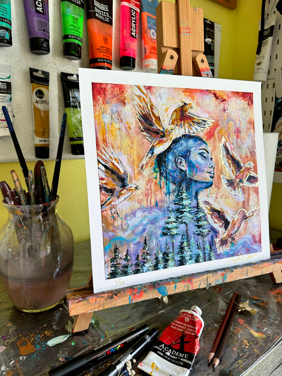 "Indigo Forest" Fine Art Print 12x12