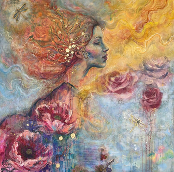 "Shelter From The Storm" Original 30x30 Oil Mixed Media 24K Gold Leaf Painting