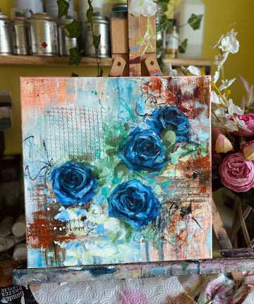 "Inimitable" Original Acrylic Mixed Media On 12x12 Canvas Signed