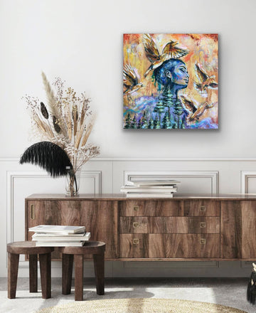 "Indigo Forest" Signed Giclee Canvas Print