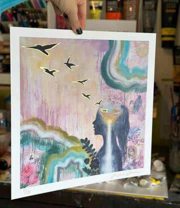 "Catharsis" Hand Embellished LE Print 12x12