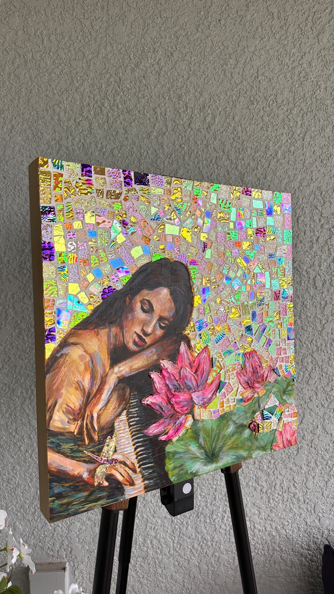 "The Dream State" Original Mosaic Mixed Media 16x16