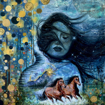 "Magic Hour" Hand Embellished Canvas Print Signed