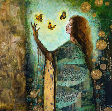 "Moss And Memory" Hand Embellished Signed Canvas Print