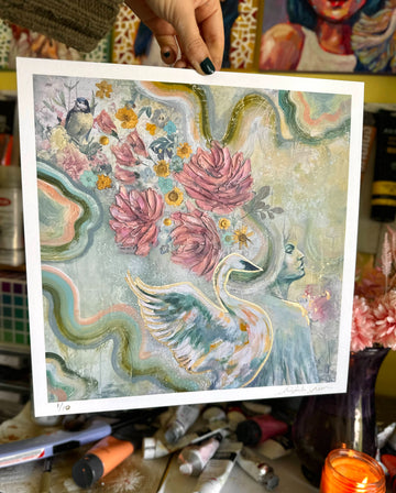 "Nature's Elegance" Hand Embellished Limited Edition 12x12 Print