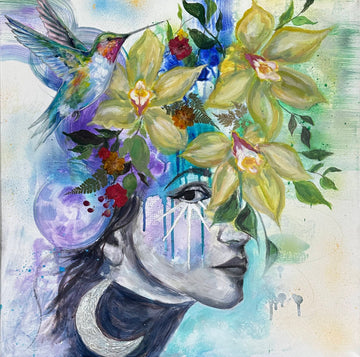 "Nature's Alchemy" Original 24x24 Mixed Media Painting On Canvas