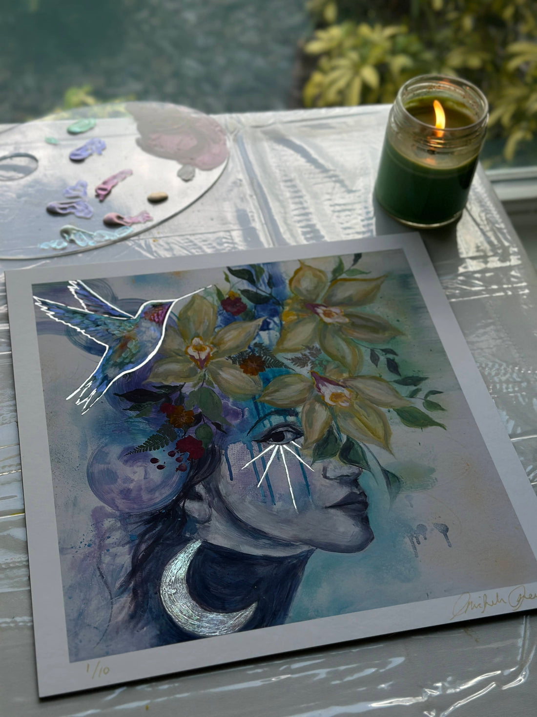 "Nature's Alchemy" Hand Embellished LE Print 12x12