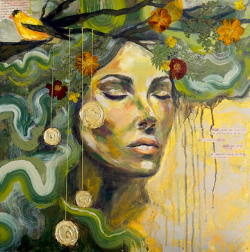 "Perspicacity" Hand Embellished Signed Canvas Print