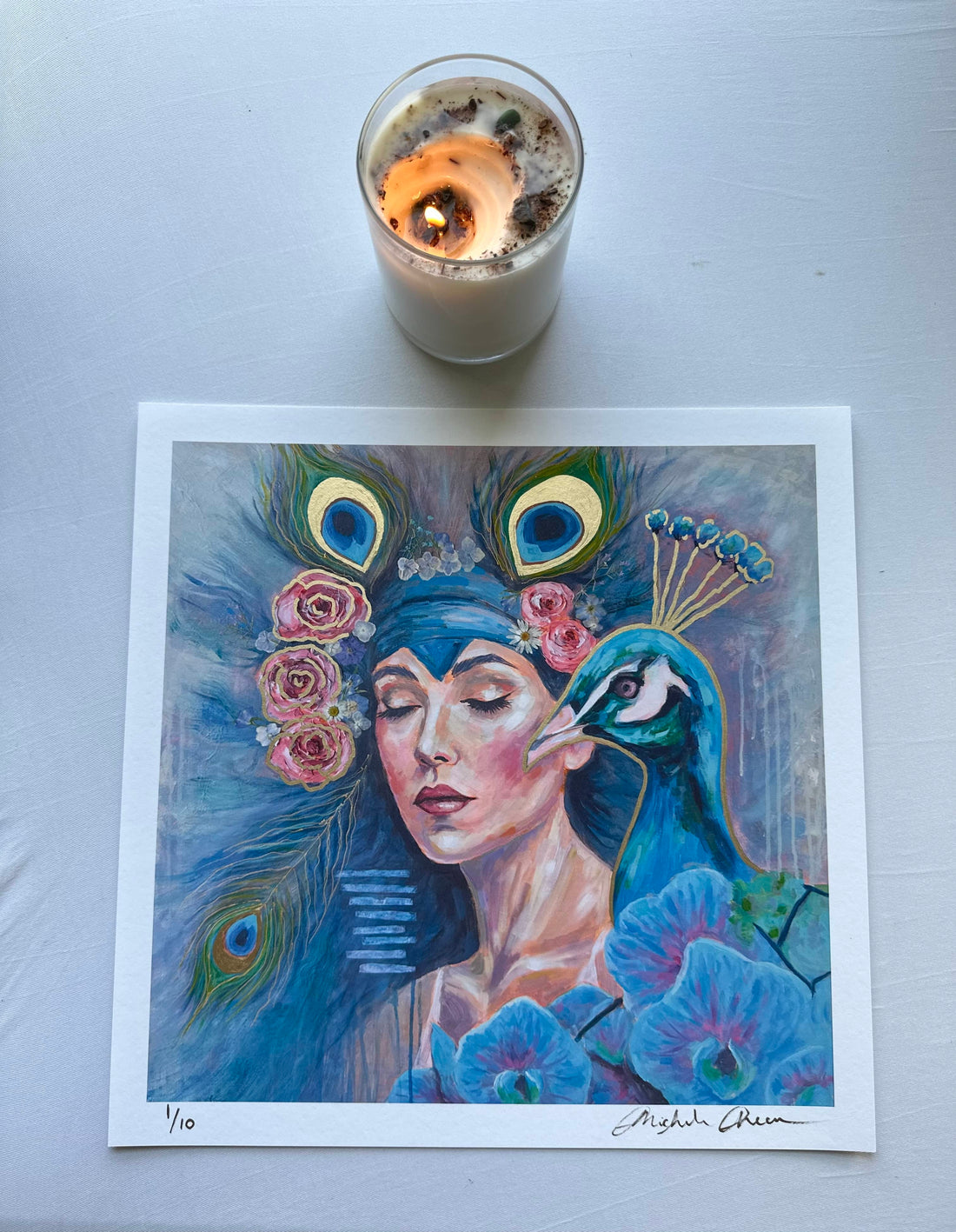 "Plumed Soul" Fine Art Print Hand Embellished