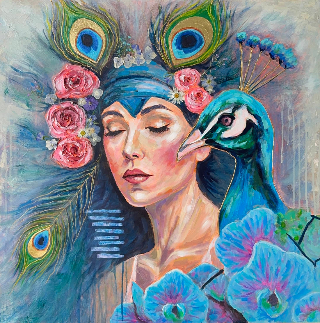 "Plumed Soul" Signed Canvas Print