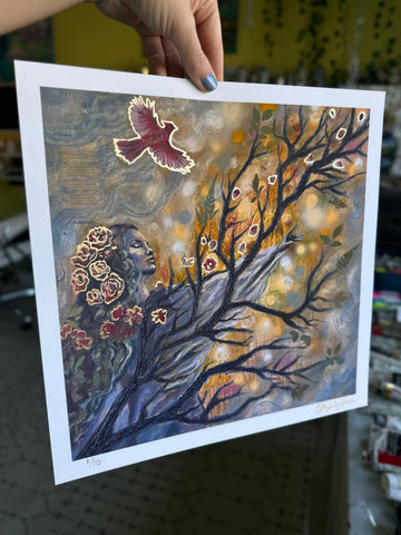 "Quiet Magic" Hand Embellished Limited Edition 12x12 Print