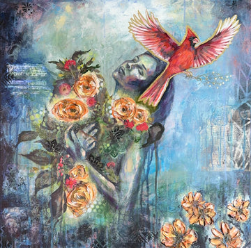 "Secret Garden" Hand Embellished Signed Canvas Print
