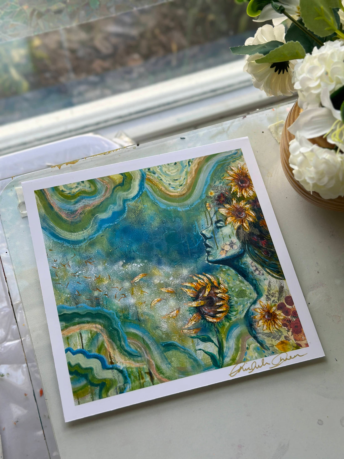 "Sunflower Dreams" Mini 8x8 Signed Print