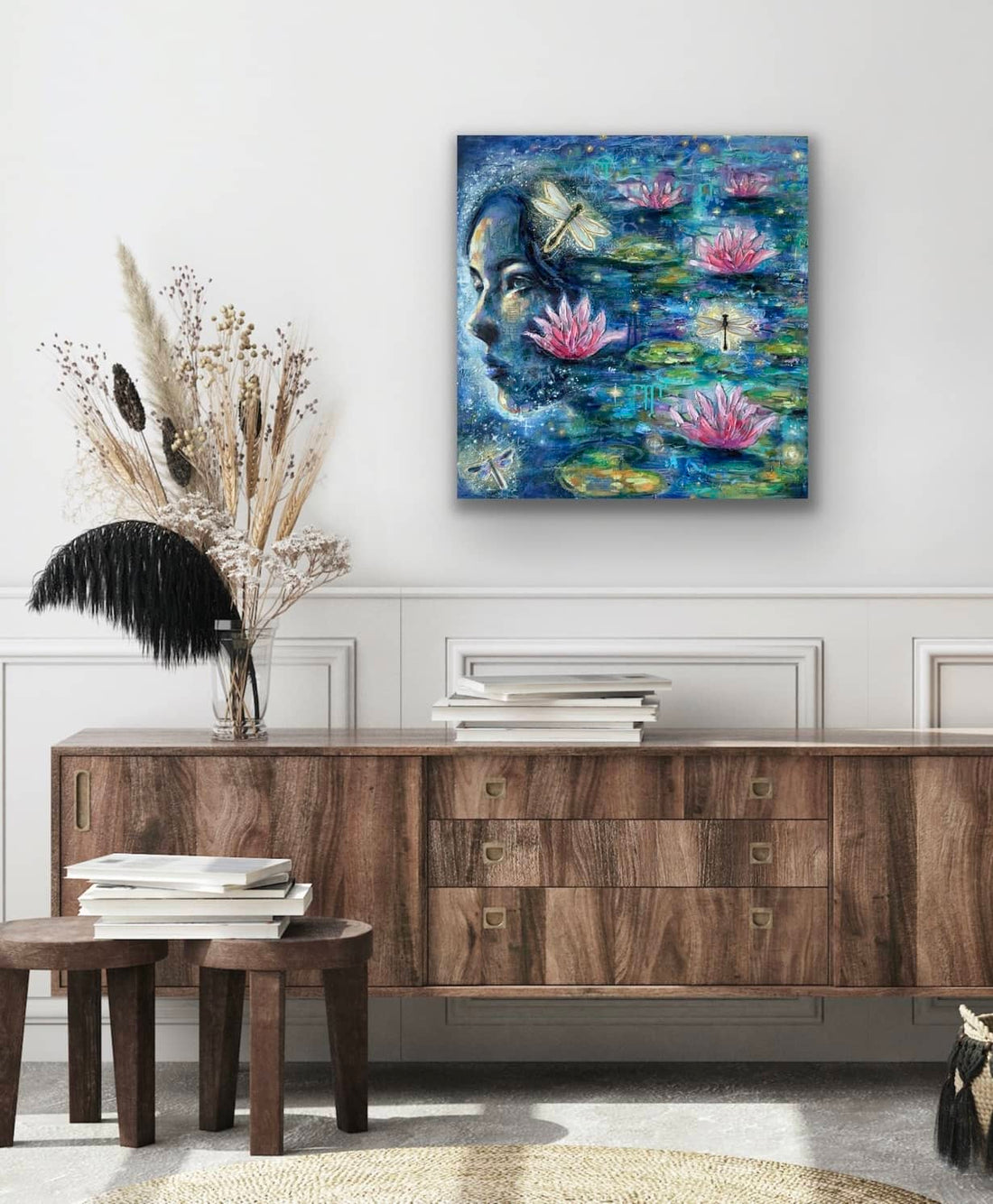 "Still Waters Run Deep" Original Oil Mixed Media on 24x24 Canvas