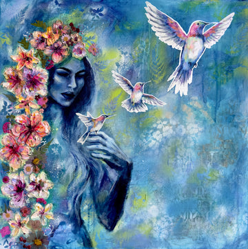 "Taking Flight" Hand Embellished Canvas Print Signed