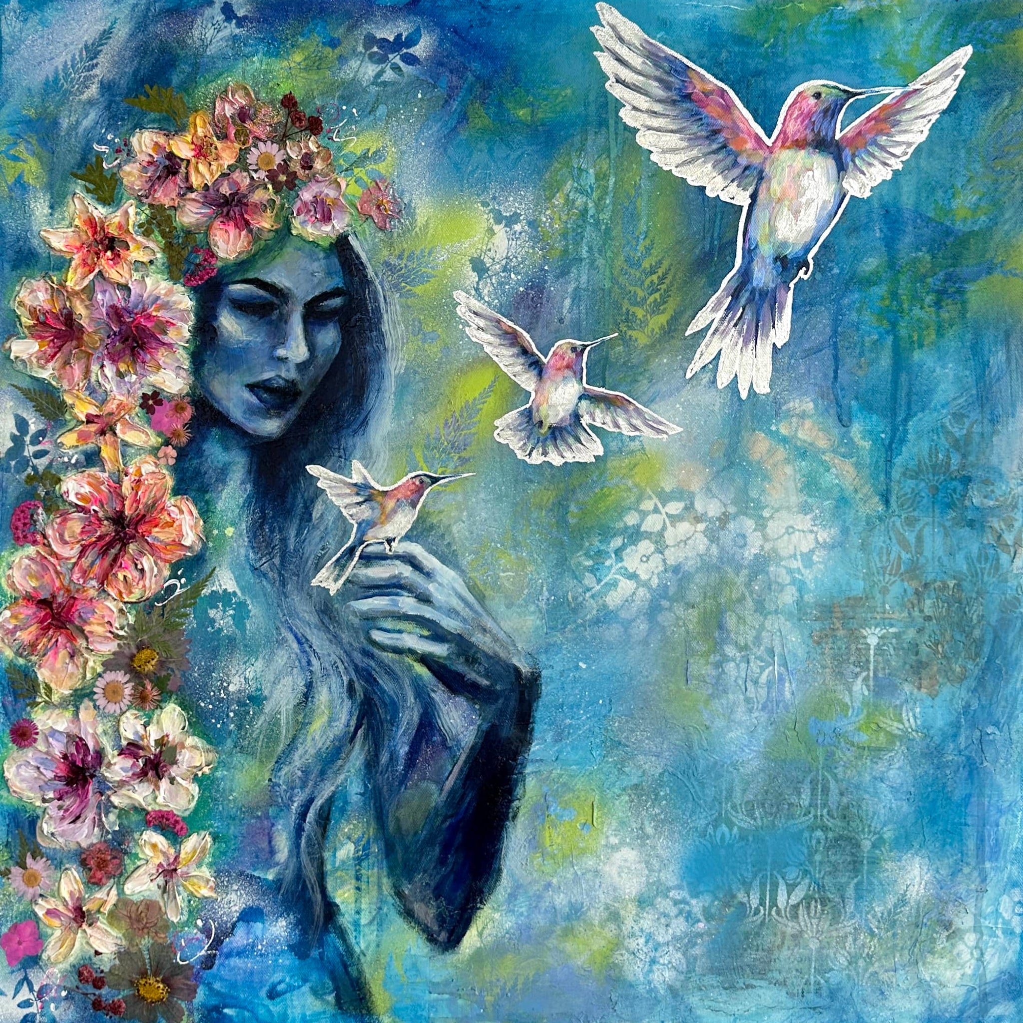 "Taking Flight" Original Mixed Media Painting 24x24