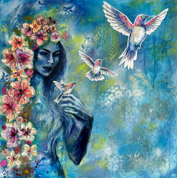 "Taking Flight" Original Mixed Media Painting 24x24