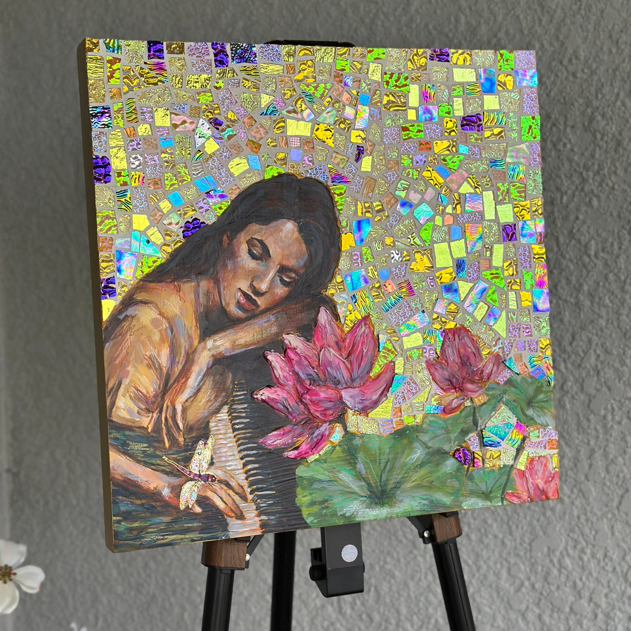 "The Dream State" Original Mosaic Mixed Media 16x16