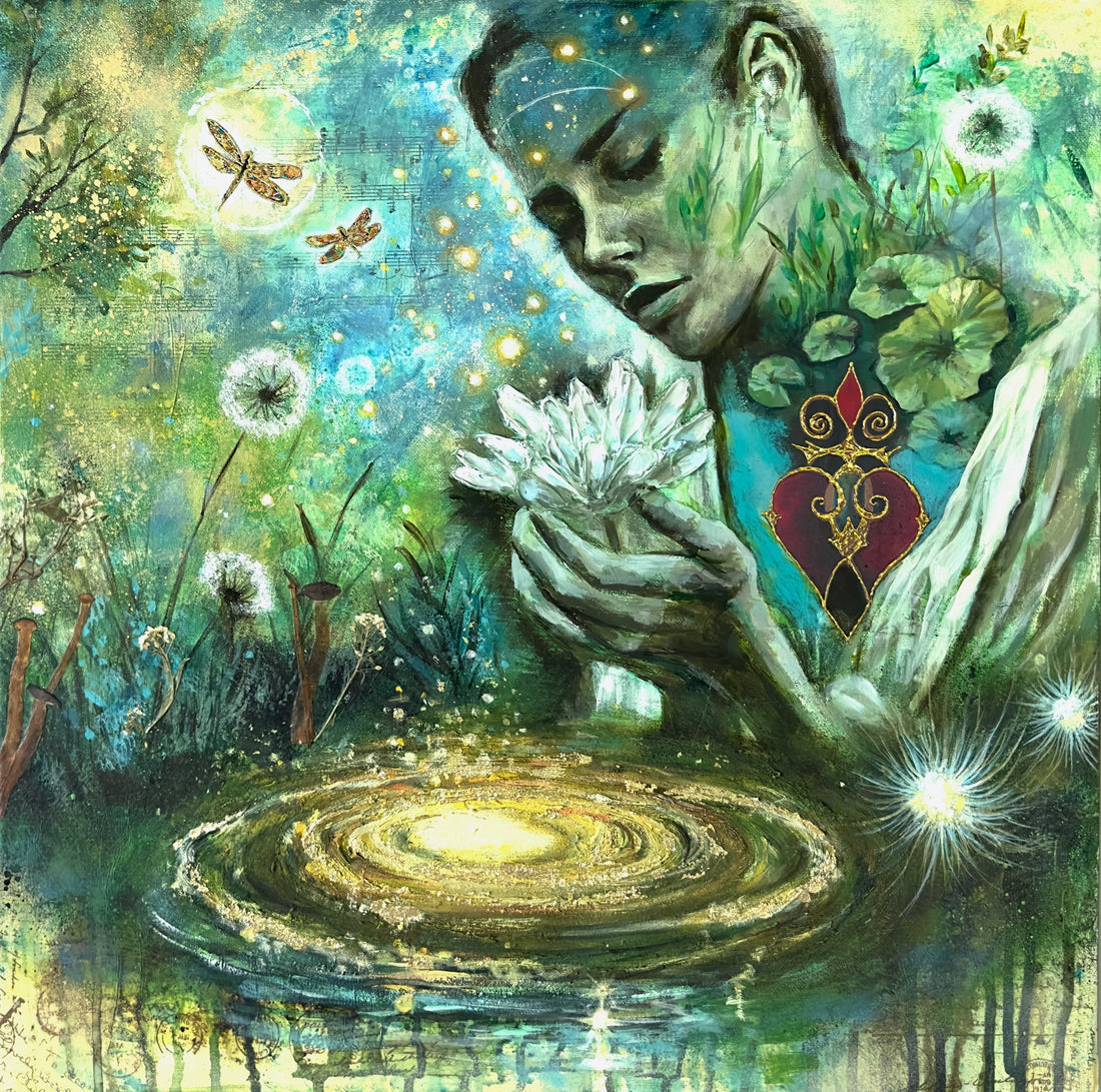 "The Light She Carried" Hand Embellished Canvas Print Signed