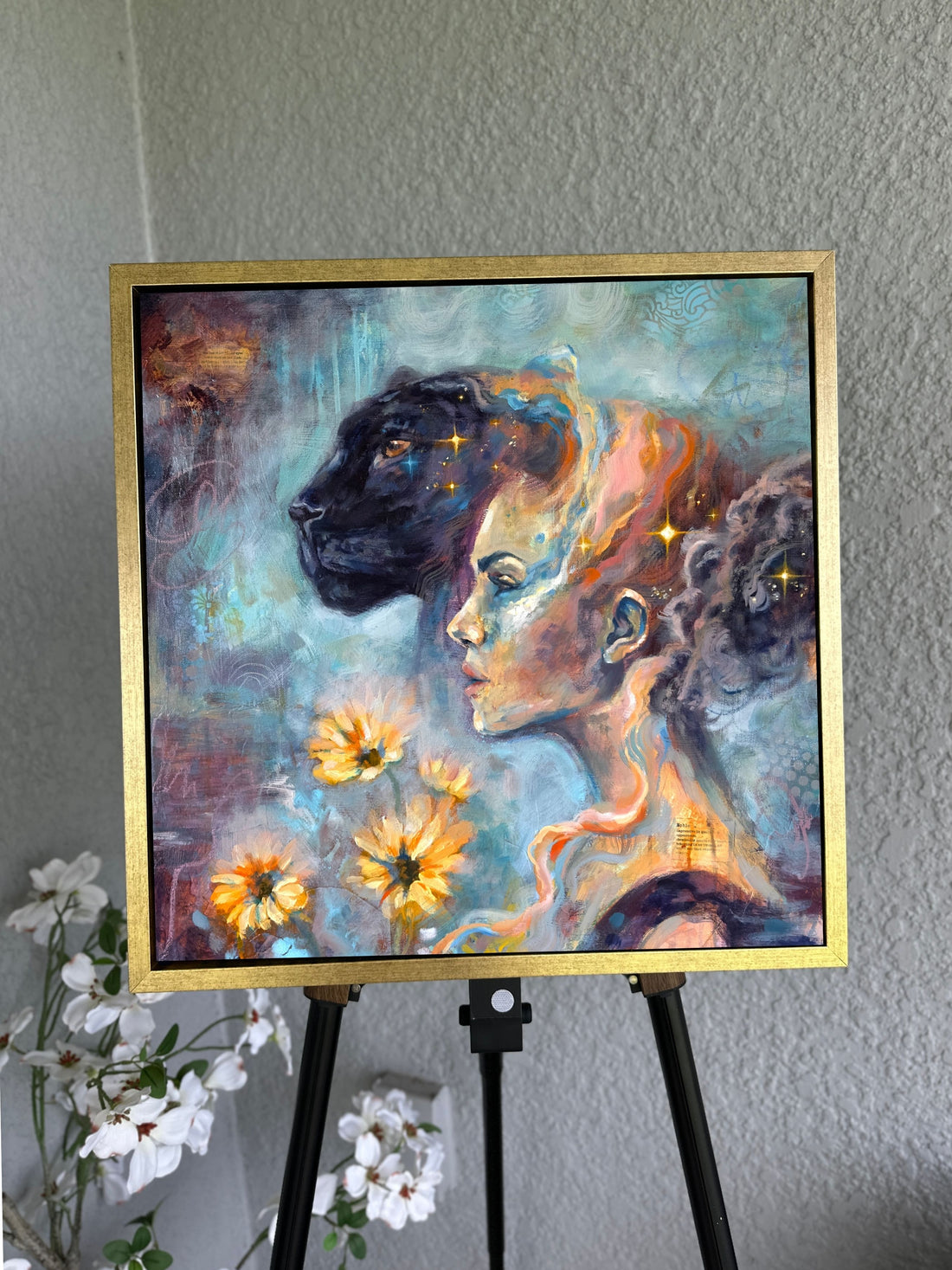 "Guardian Of Dreams" Hand Embellished Canvas Print