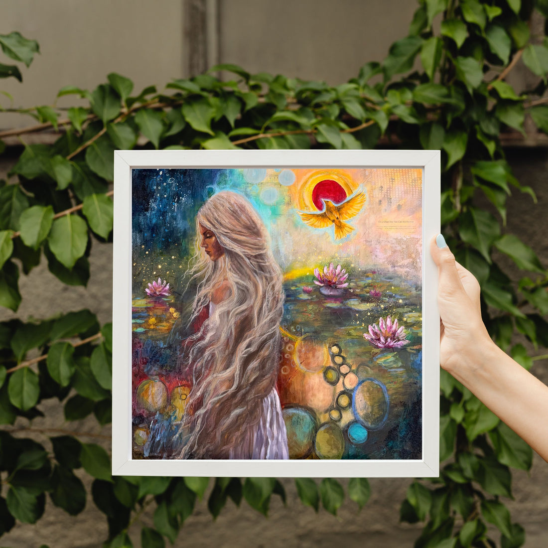 "Release And Rise" Hand Embellished 24k Gold LE Print 12x12 Signed