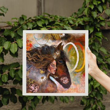 "True North" LE Hand Embellished 24k Gold Print 12x12