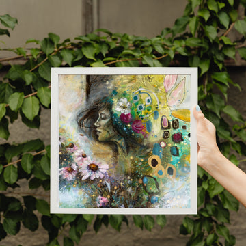 "Divinity's Garden" Limited Edition 24K Gold Hand Embellished Print 12x12