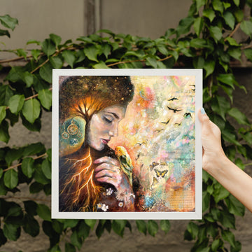 ""Roots And Wings" Hand Embellished LE Print 12x12