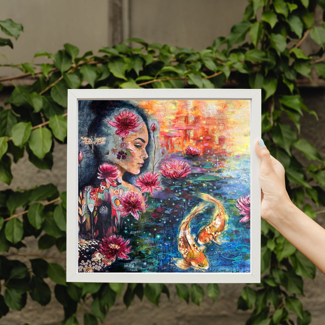 "Petal & Pulse" Hand Embellished 24k Gold Limited Edition Print 12x12