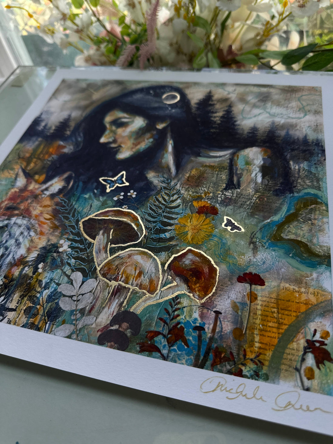 "Wild Serenity" LE Hand Embellished Art Print 12x12