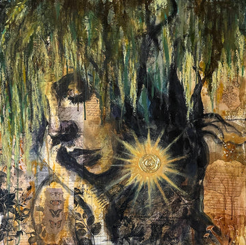 "Willow Spirit" Original 24x24 Mixed Media Painting On Canvas
