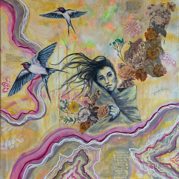 "Wonderment" Hand Embellished Canvas Print Signed
