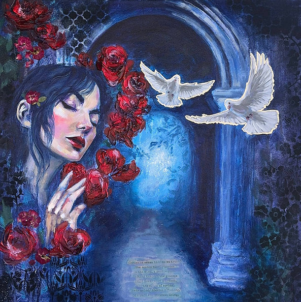"Nature's Succession" Original 24x24 Mixed Media Painting on Canvas