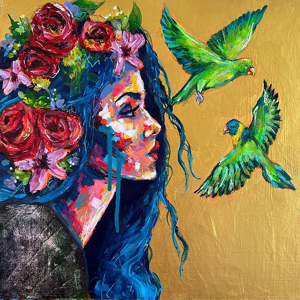 "Sky" Original 12x12 Painting On Wood Canvas