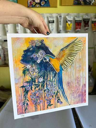 "Liberated" Hand Embellished Fine Art Print 12x12