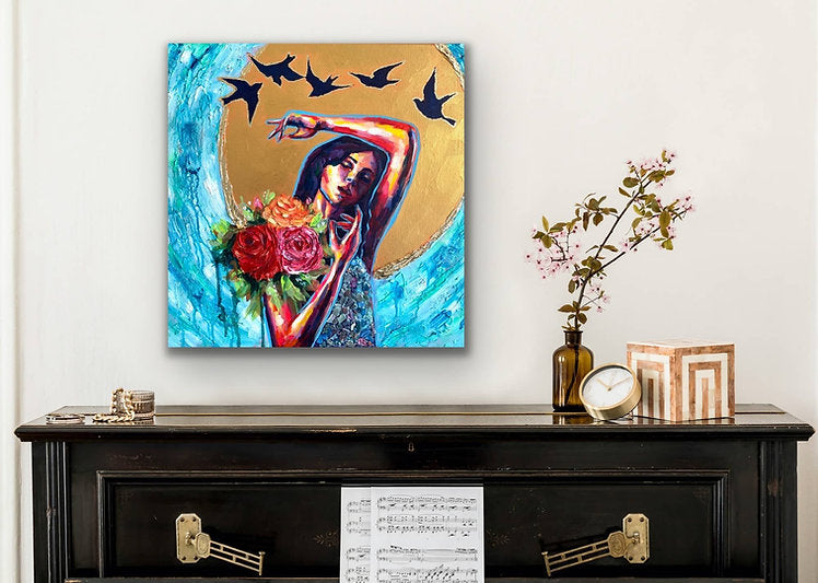 "Potential" Hand Embellished Canvas Print Signed
