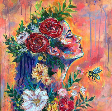 "Lightness Of Being" Original 16x16 Painting on Canvas
