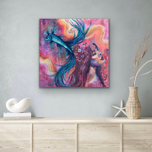 "Dream Weaver" Original 24x24 Mixed Media Painting on Canvas