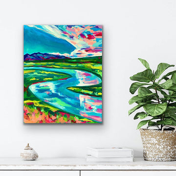 "River of Dreams" 20x16 Acrylic Stretched Canvas
